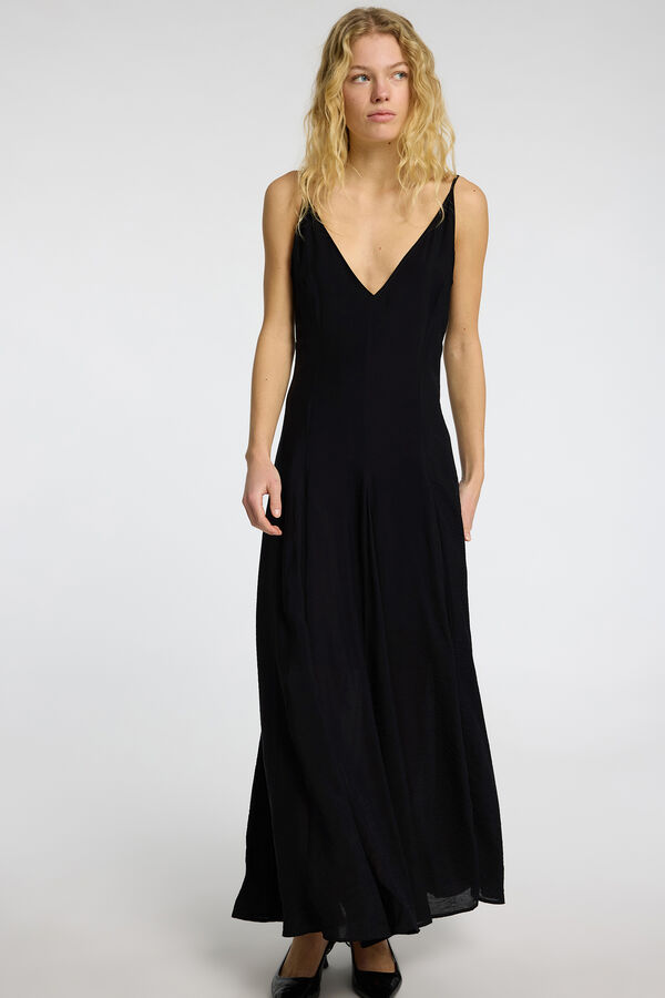 Selected Femme Vestido comprido de alças Preto