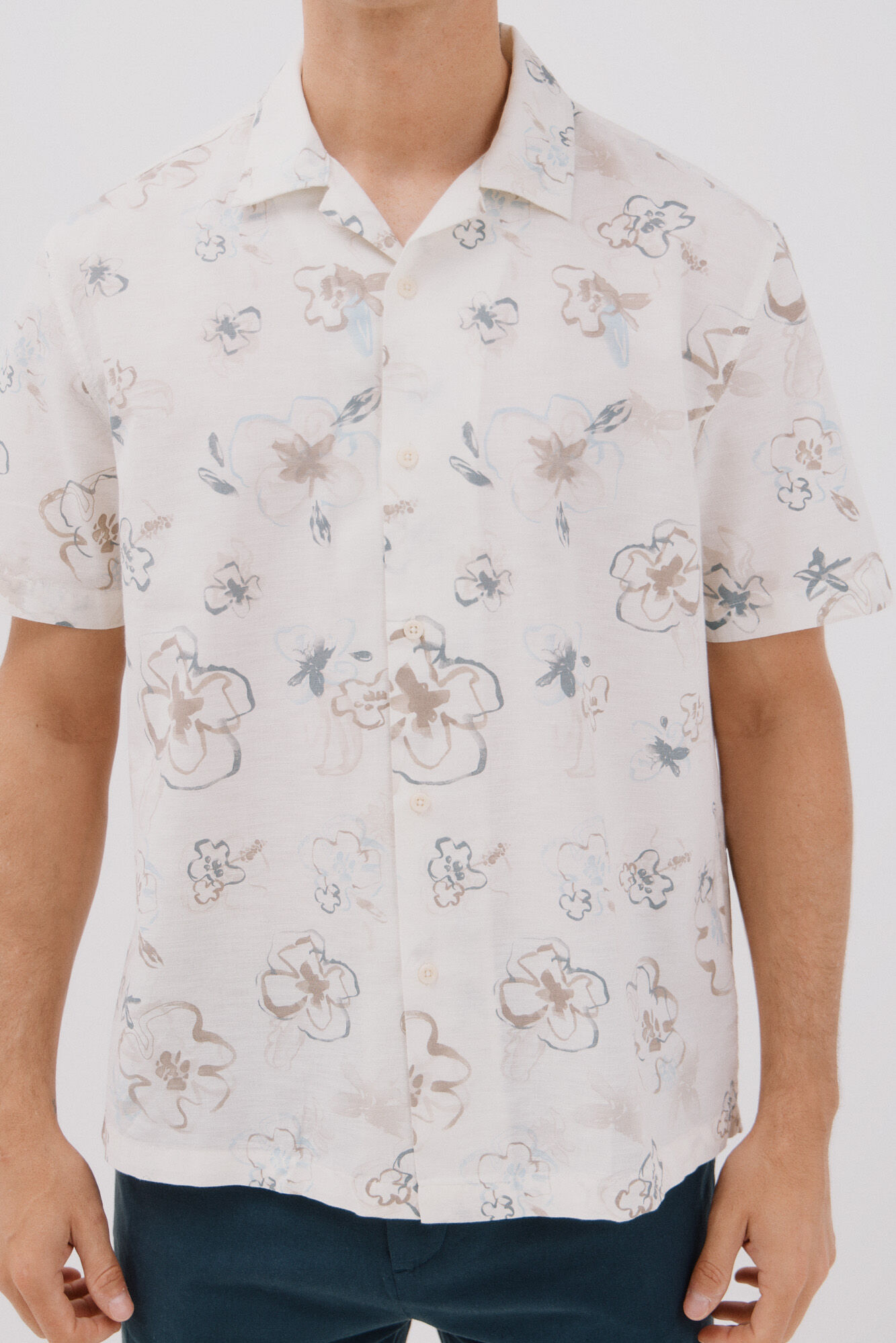 Cortefiel Camisa estampada manga corta