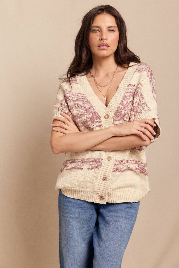 Slowlove Chaleco jacquard Marfil