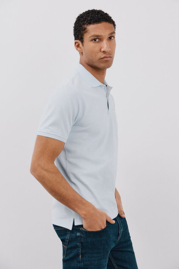 Cortefiel Polo b&aacute;sico piqu&eacute; Azul