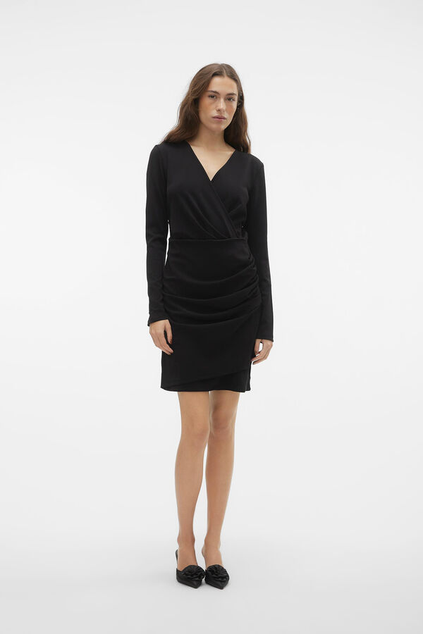 Vero Moda Vestido curto de manga comprida  Preto