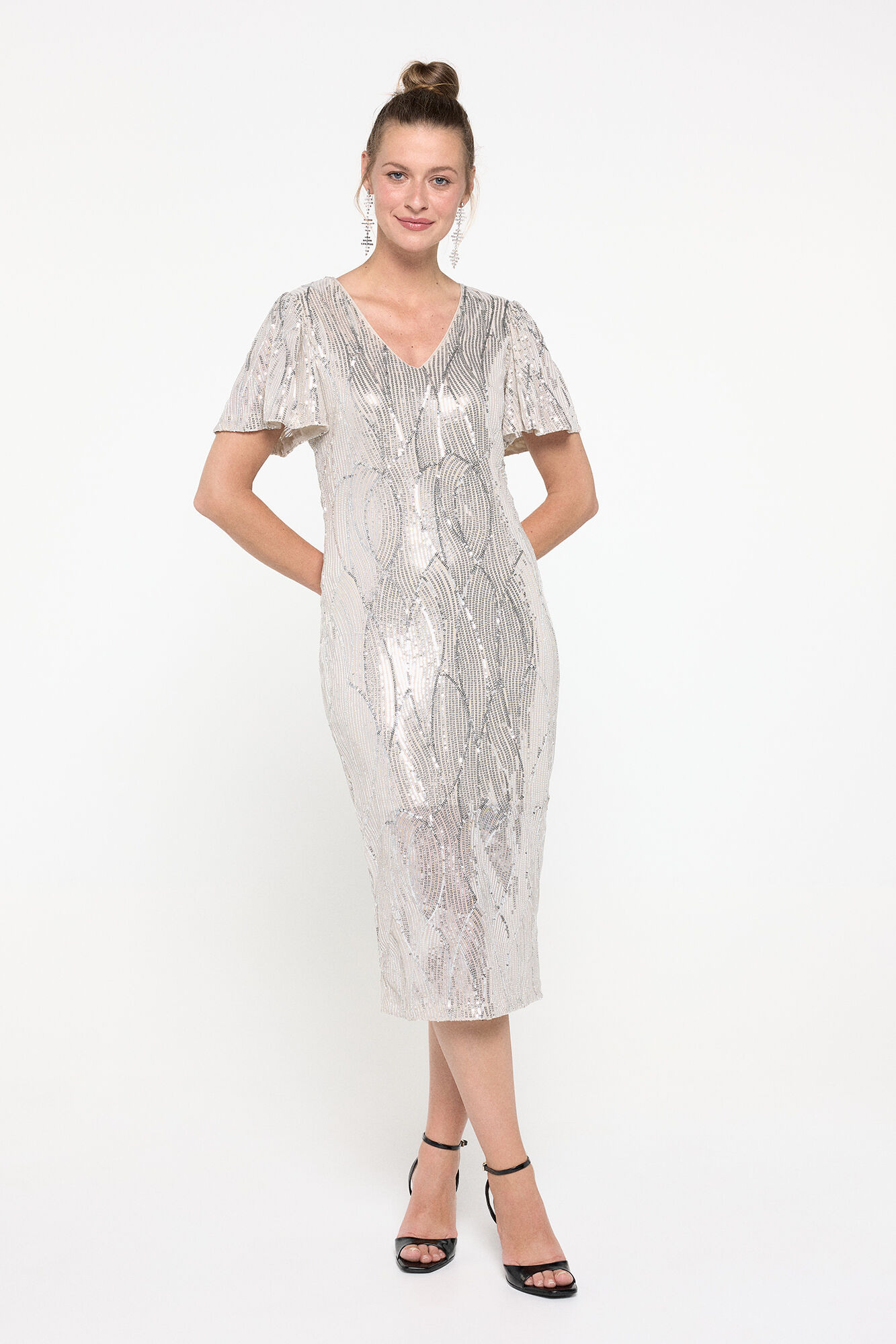 Vero Moda Vestido midi lentejuelas