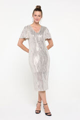 Vero Moda Vestido midi de paetê Cinzento