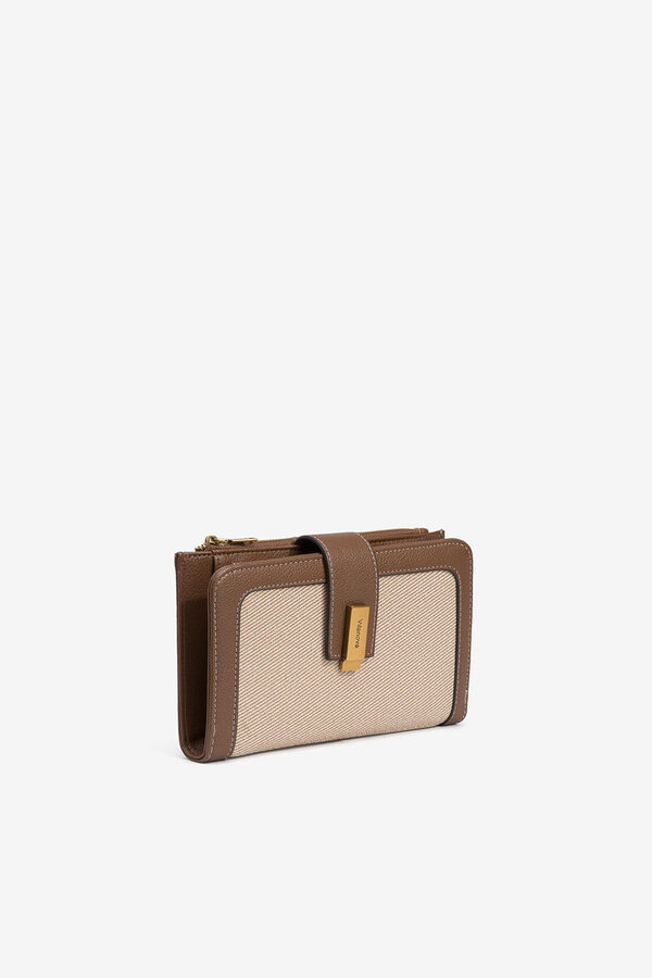 Vilanova Monedero efecto lona combinado Beige