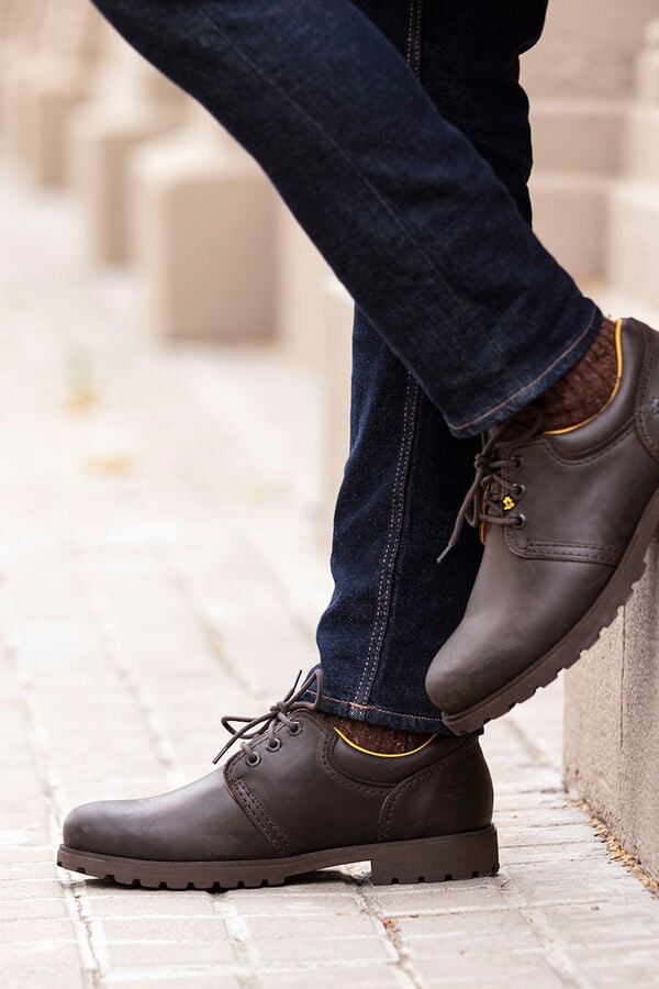 Panama Jack Zapato hombre piel Marr&oacute;n oscuro