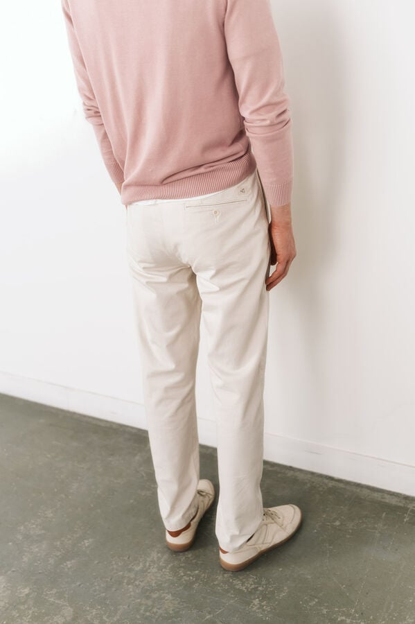 OOTO Pantal&oacute;n chino slim fit Marfil