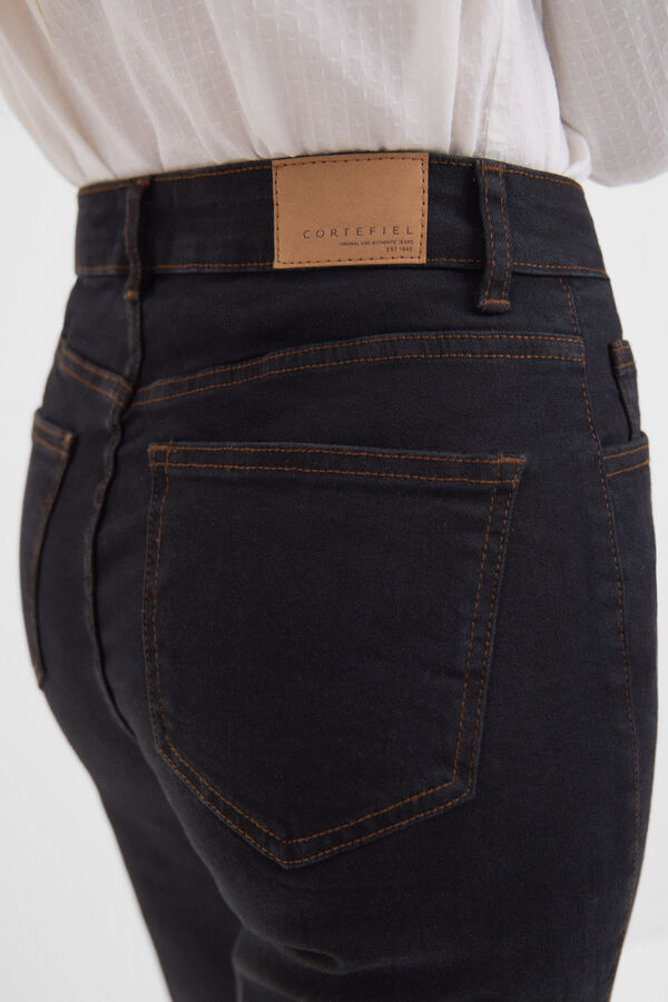 Cortefiel Pantalones vaqueros Palazzo Crop Negro