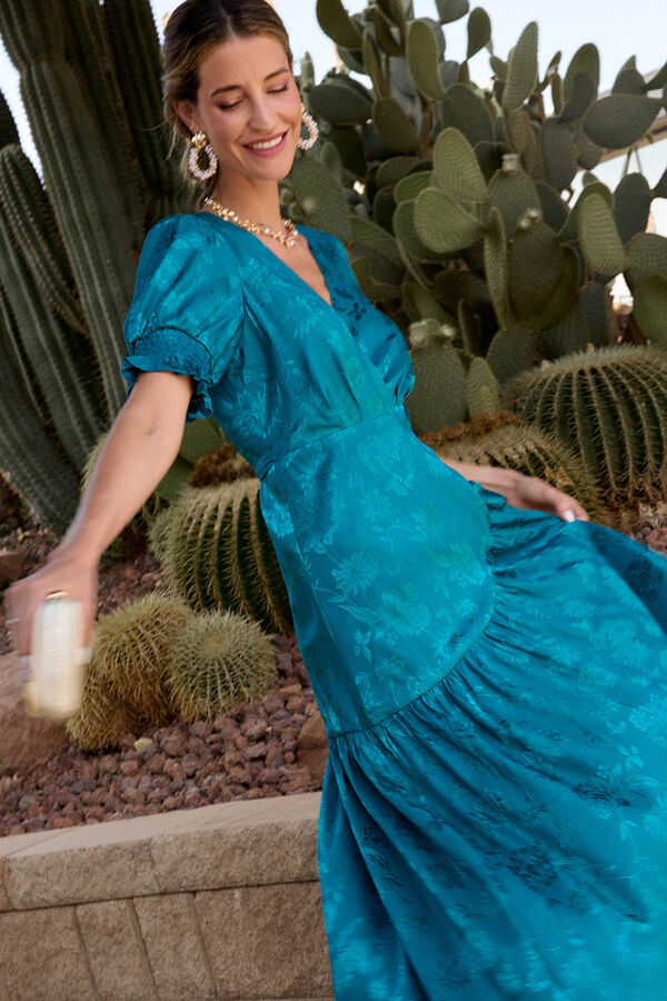 Pol&iacute;n Et Moi Vestido longo estampado Azul