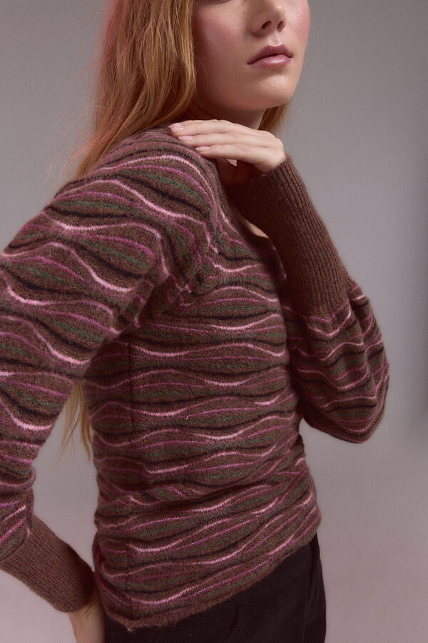 Slowlove Su&eacute;ter estruturado ondulado Subiu