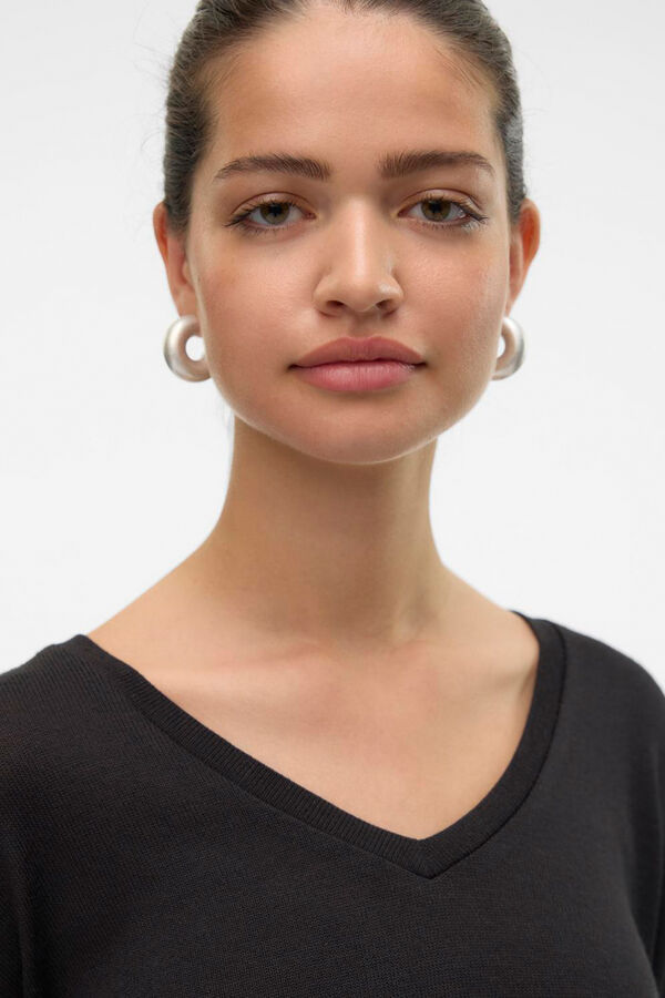Vero Moda Jersey de punto fino manga francesa Negro