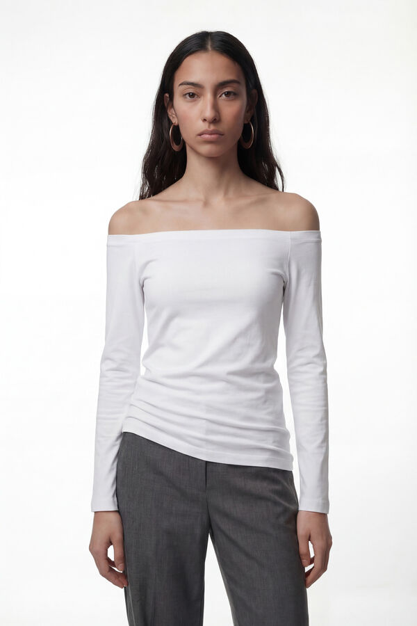 Vero Moda Camiseta de algod&atilde;o com manga 7/8 Branco
