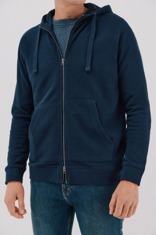 Cortefiel Cardigan con capucha Azul marino
