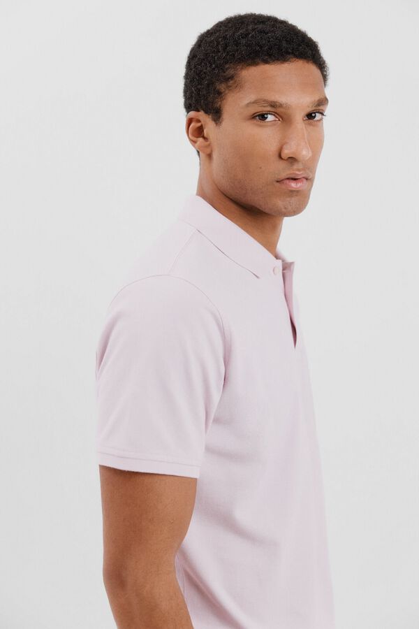 Cortefiel Polo b&aacute;sico piqu&eacute; Rosa