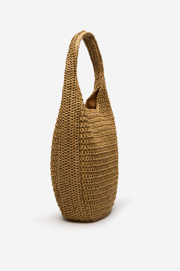 Cortefiel Bolso hobo trenzado Arena