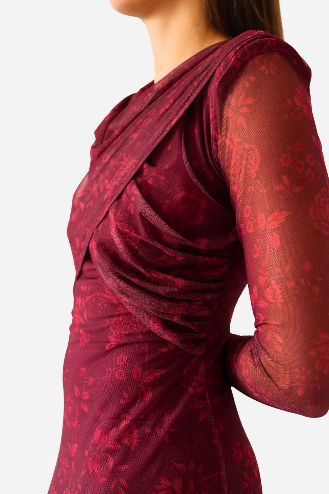 Cupl&eacute; Vestido tul estampado flores