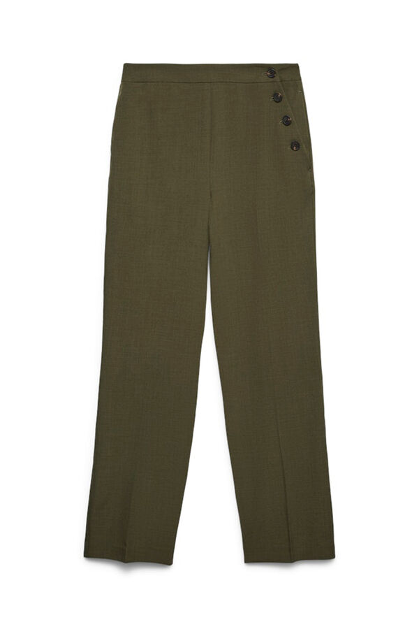 Vero Moda Cal&ccedil;a comprida com detalhe de bot&atilde;o Verde