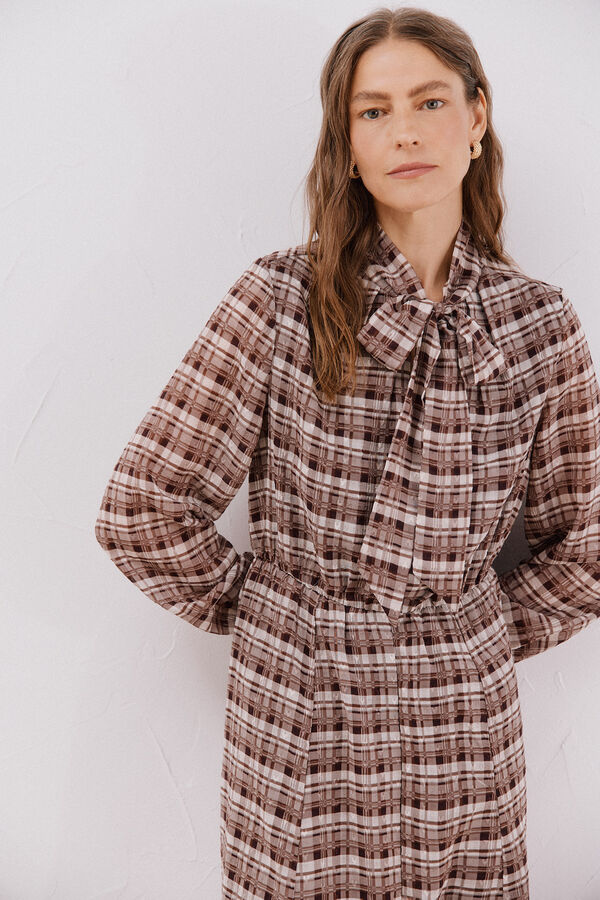 Cortefiel Vestido fluido estampado Multicolor