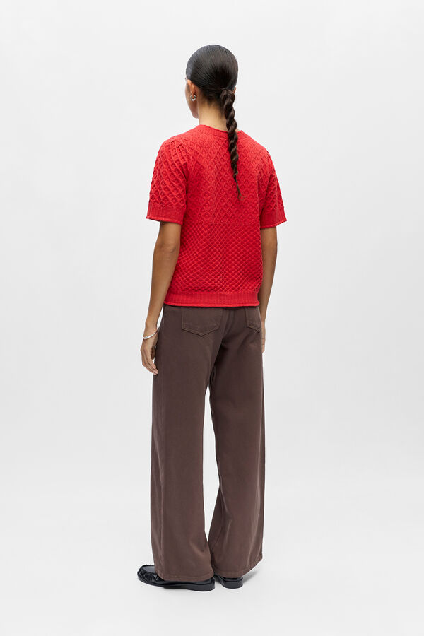 Object Top de malha rendada Vermelho