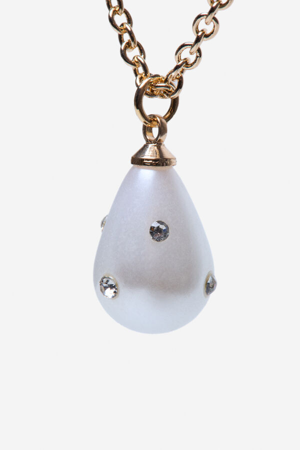 Cortefiel Colar triplo de p&eacute;rolas Dourado