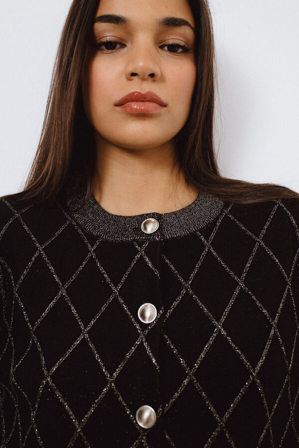 Vila Casaco casaco de malha lurex Preto