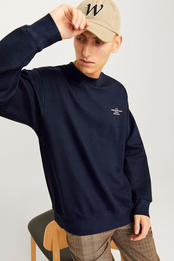 Jack & Jones Sudadera b&aacute;sica estampado Azul marino