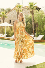 Jaase Vestido de crochet Amarelo