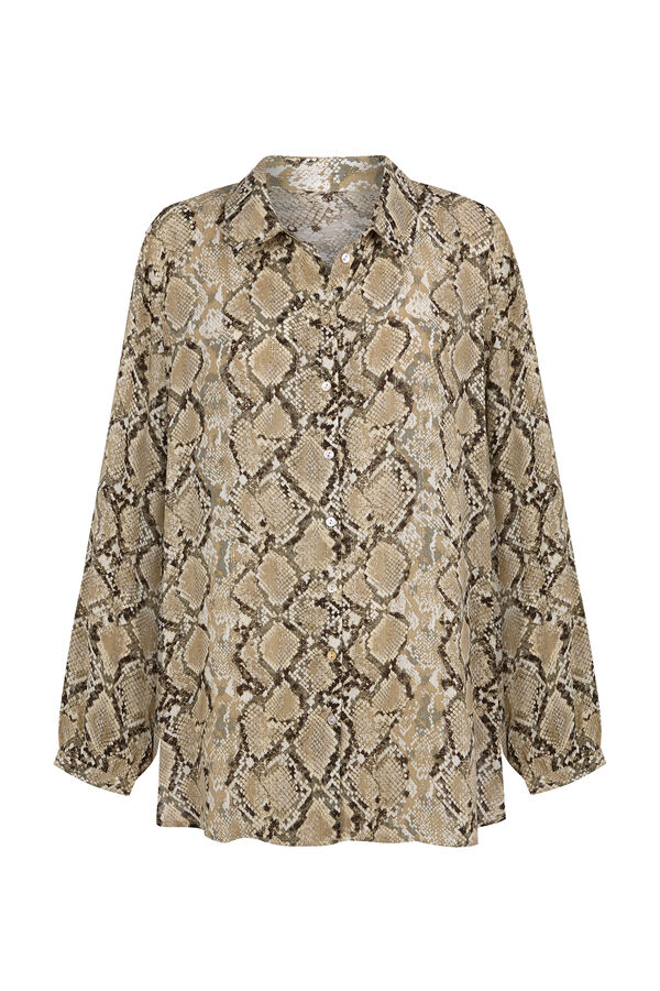 Cortefiel Blusa camisera serpiente Multicolor