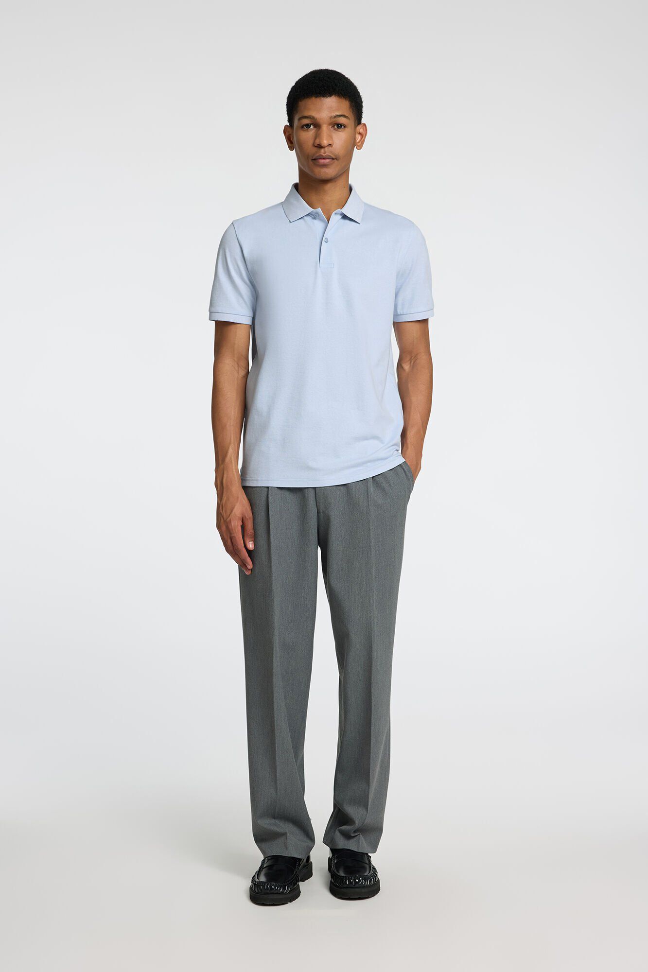 Selected Polo Slim Fit de manga curta confeccionada em algod&atilde;o org&acirc;nico