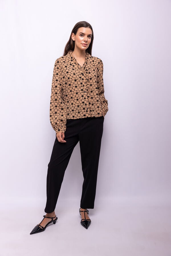 Object Blusa tejido textura Marr&oacute;n