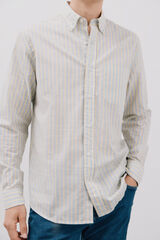 Cortefiel Camisa riscas em chamas Amarelo