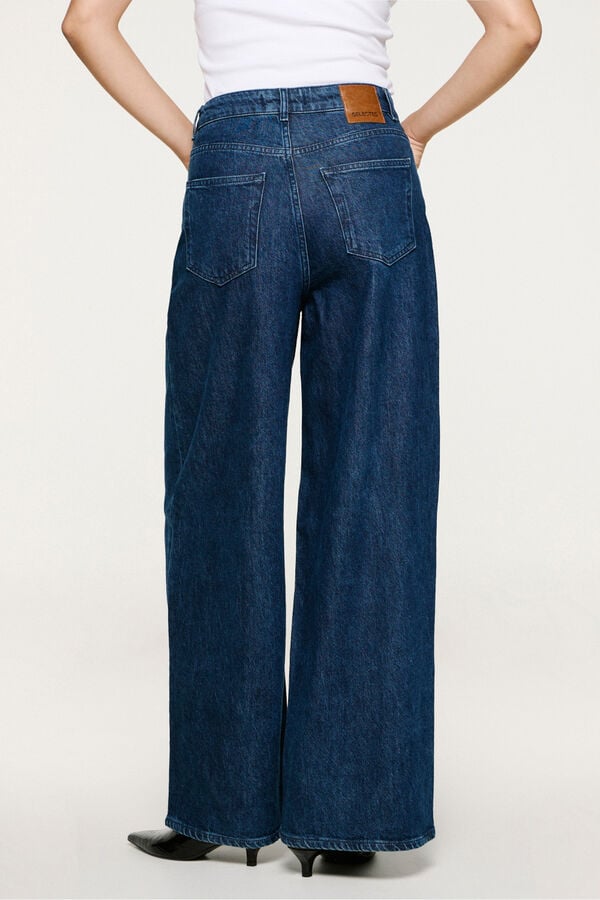 Selected Pantal&oacute;n vaquero pinzas algod&oacute;n org&aacute;nico. Azul marino