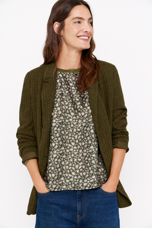 Cortefiel Top combinado estampado Verde