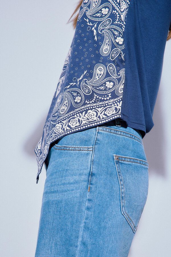 Slowlove Camiseta bandana Estampado azul