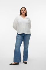 Vero Moda Curve Top de manga comprida e gola em V Curve Branco