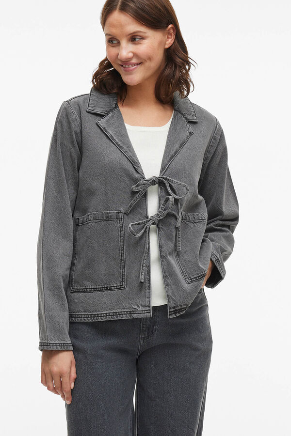 Vila Chaqueta vaquera anudada Gris oscuro
