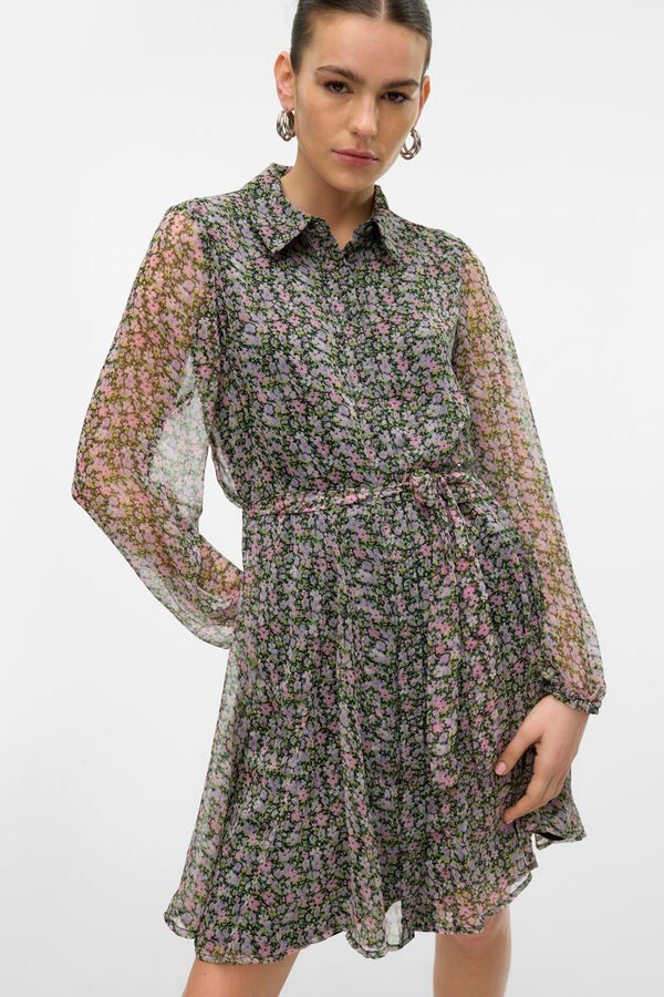 Vero Moda Vestido corto tejido vaporoso Negro