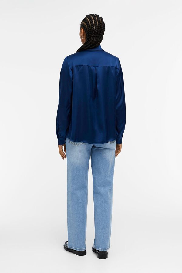 Object Camisa sat&eacute;n Azul