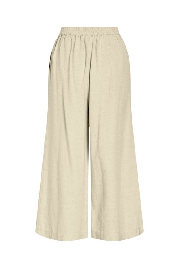 Vila Cal&ccedil;a culotte de linho para mulher Tostado