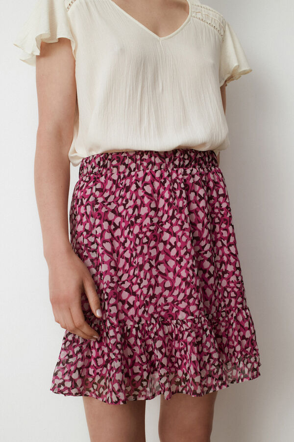 Vila Falda mini de tiro alto Total Look Vila Multicolor