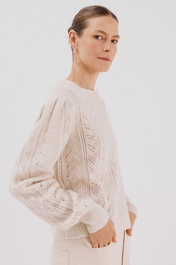 Cortefiel Chaleco punto pasadas Marfil