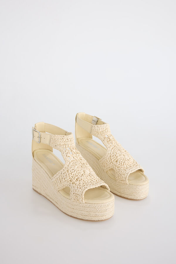 Slowlove Sandalia plataforma rafia Beige