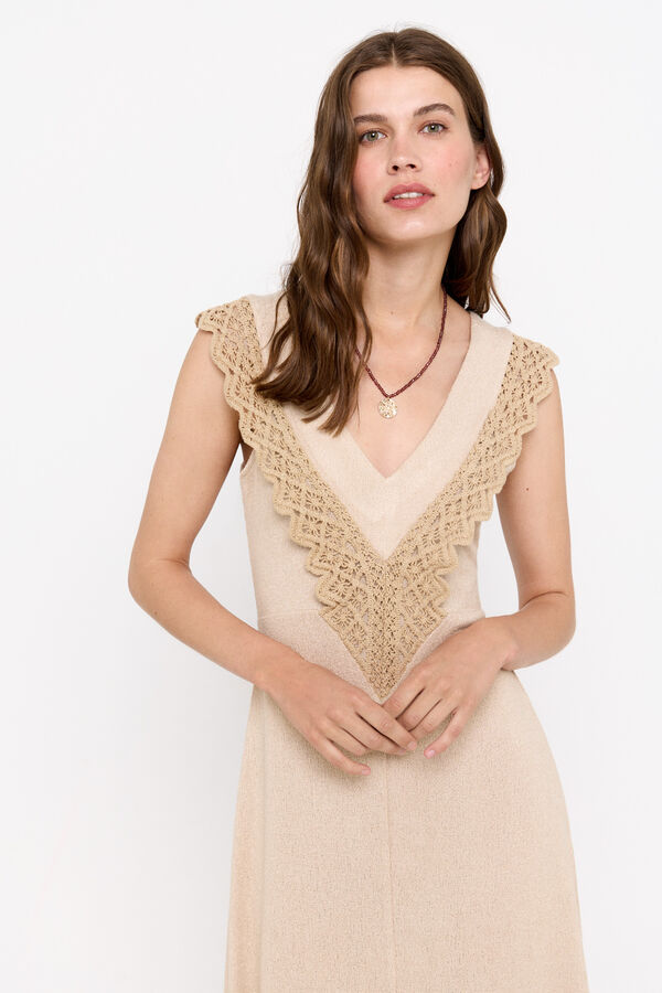 Cortefiel Vestido r&uacute;stico crochet Arena