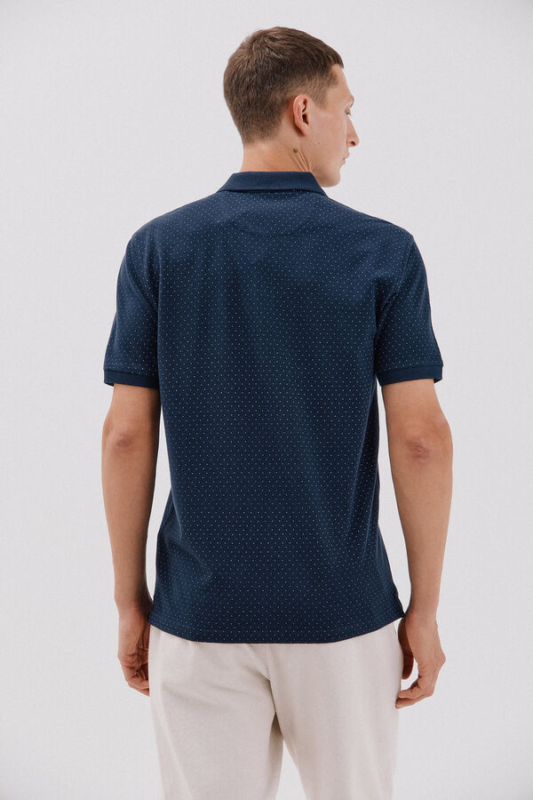 Cortefiel Polo estampado Azul marino
