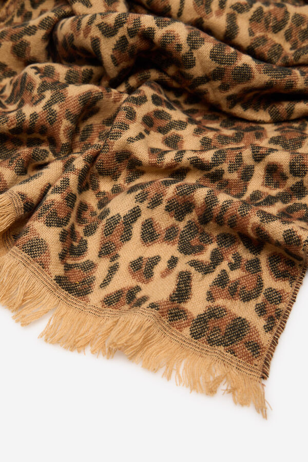 Cortefiel Cachecol animal print Castanho
