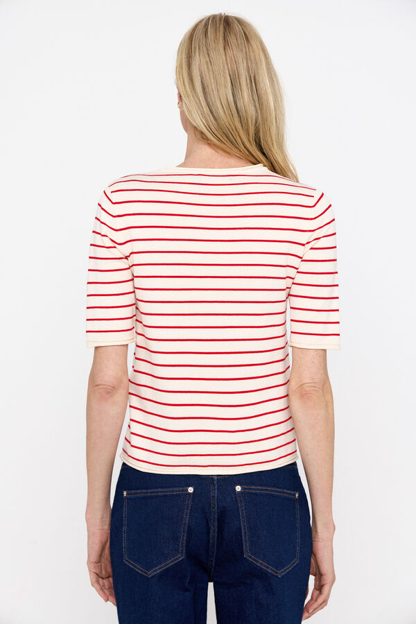 Cortefiel Camisola manga curta Vermelho