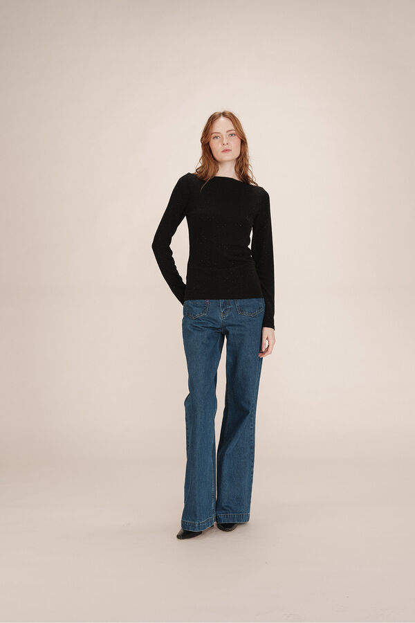 Grace & Mila Top pegado l&uacute;rex Negro