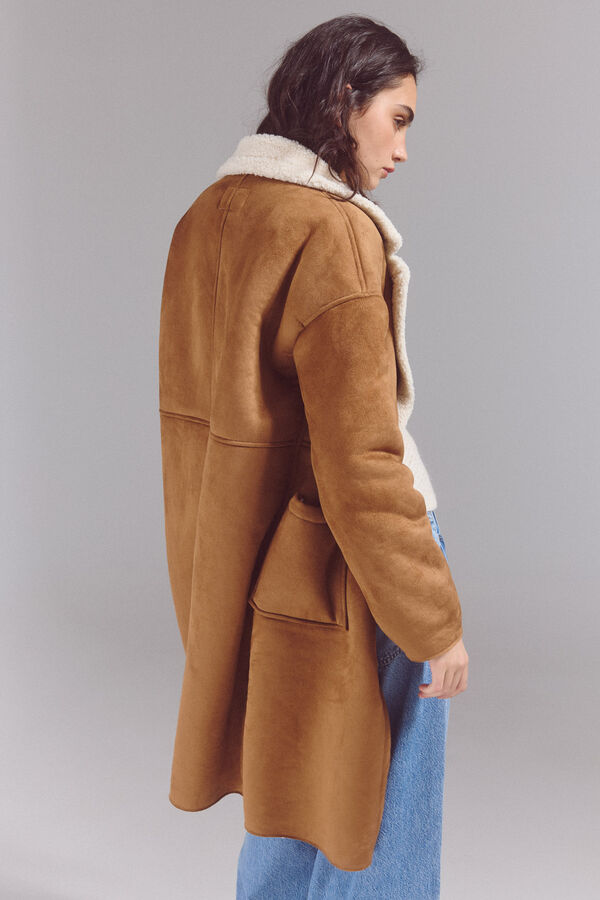 Slowlove Sobretudo dupla face Castanho