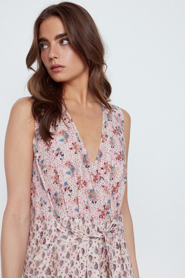 Slowlove Mono combinado detalle lazada Estampado blanco