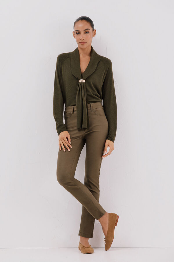 Cortefiel Pantalones Sensational resinados Verde