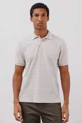 Cortefiel Camisa polo riscas Oxford Tostado